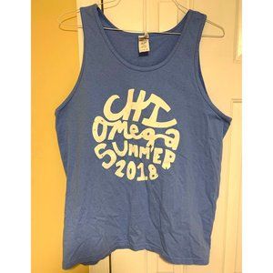 Chi Omega Summer 2018 Tank Top T-Shirt - Florida State - Size L - Blue